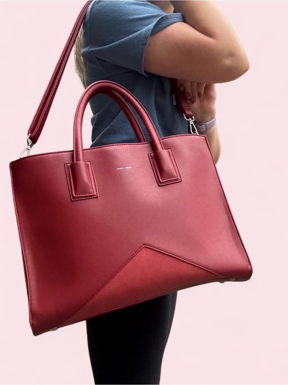 Pixie Mood Deep Red Structured Satchel